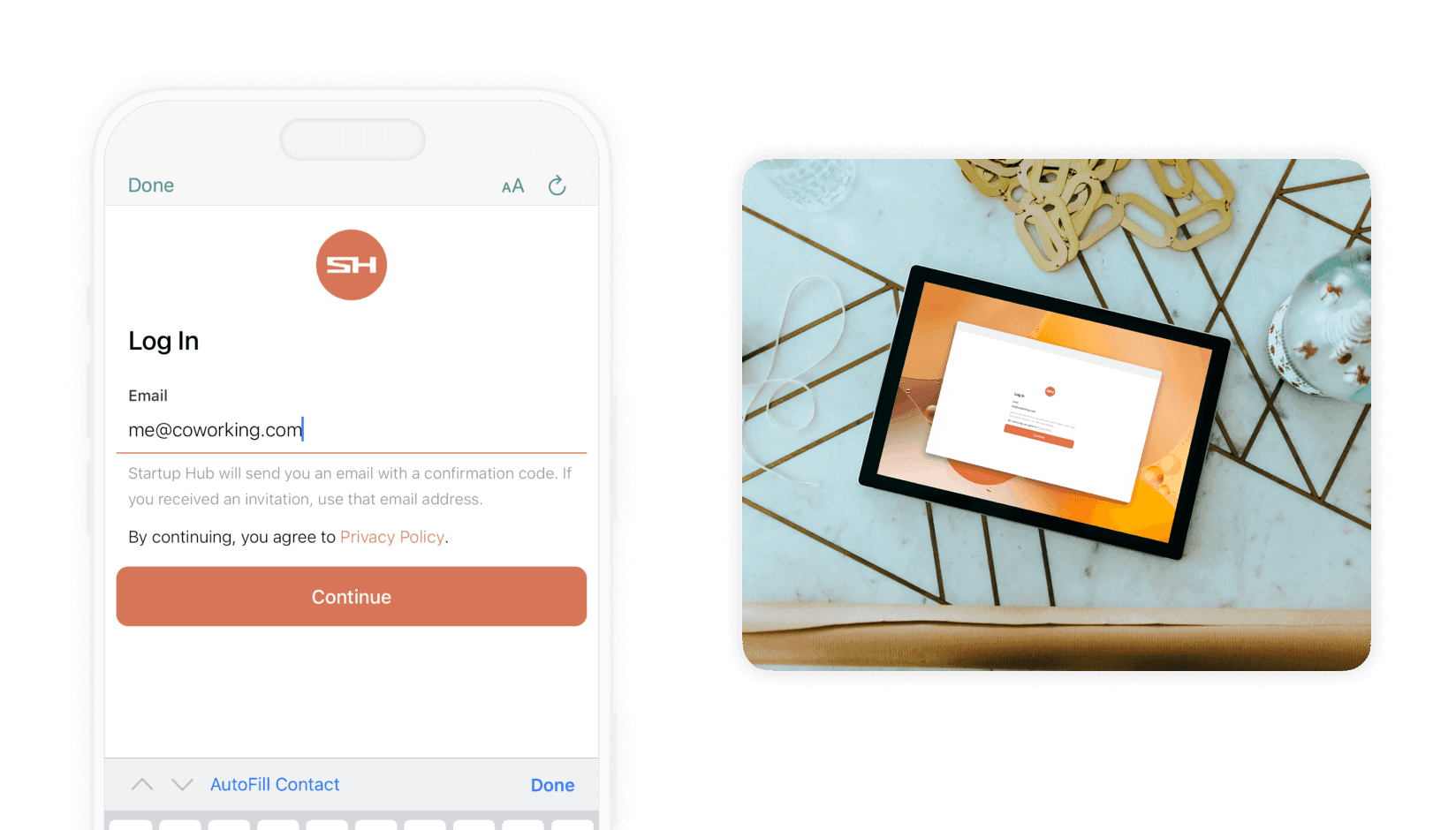 Single login to Spacebring coworking app and coworking space wifi 