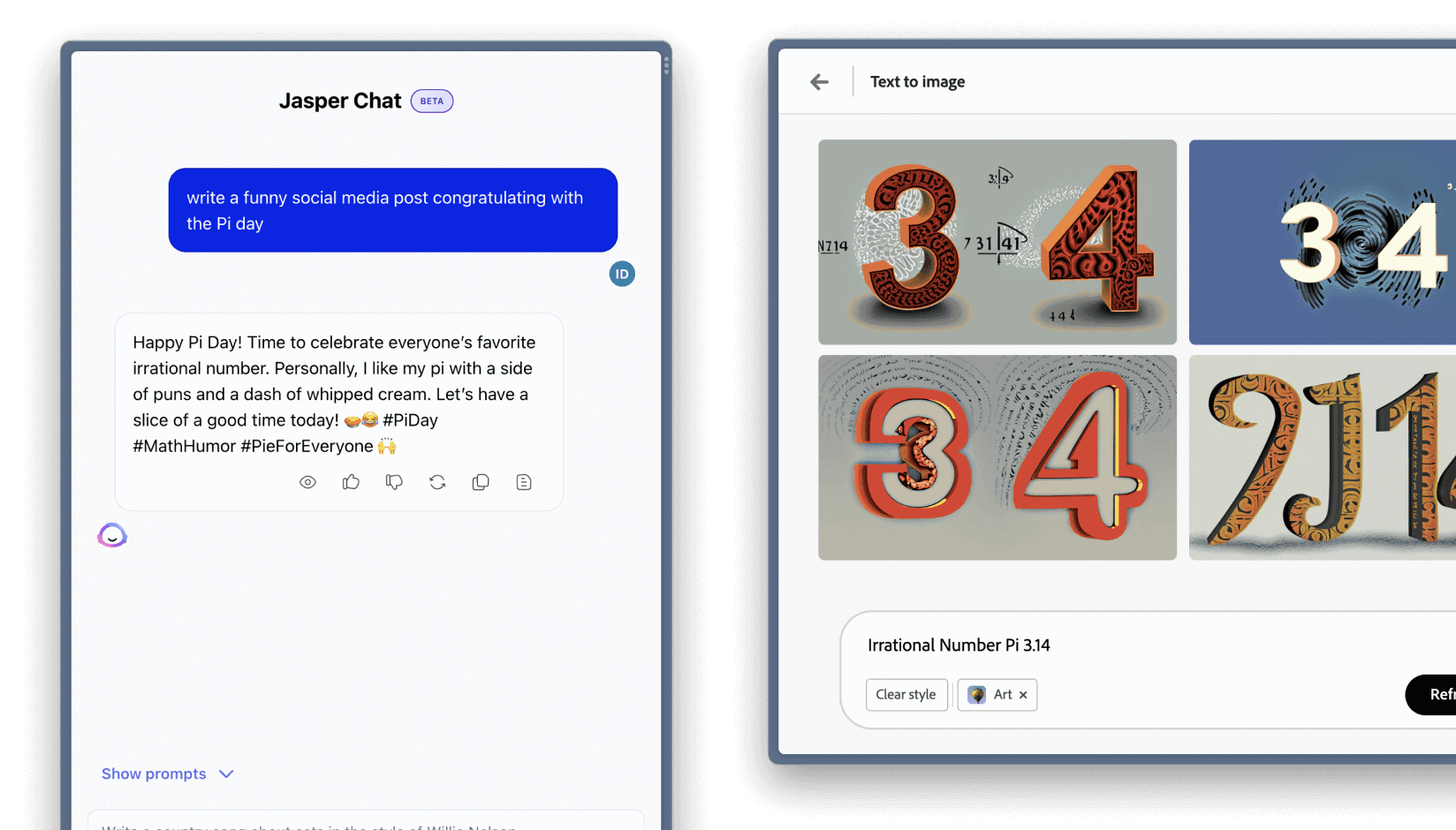 AI generated social media post and images for coworking space marketing