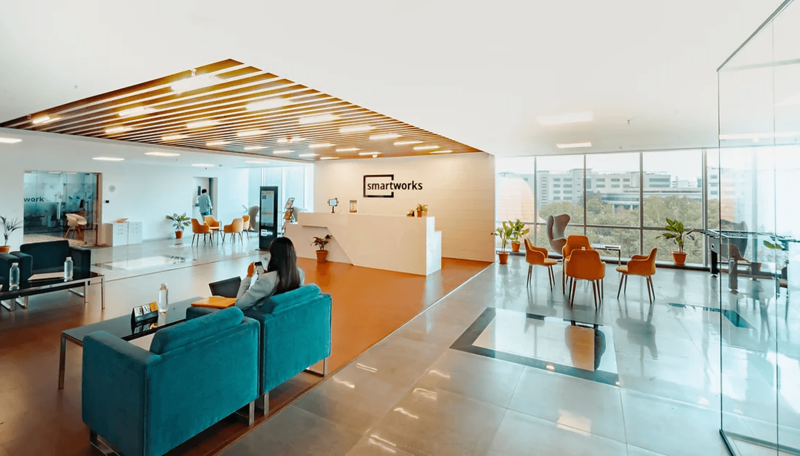 different work zones at a coworking space