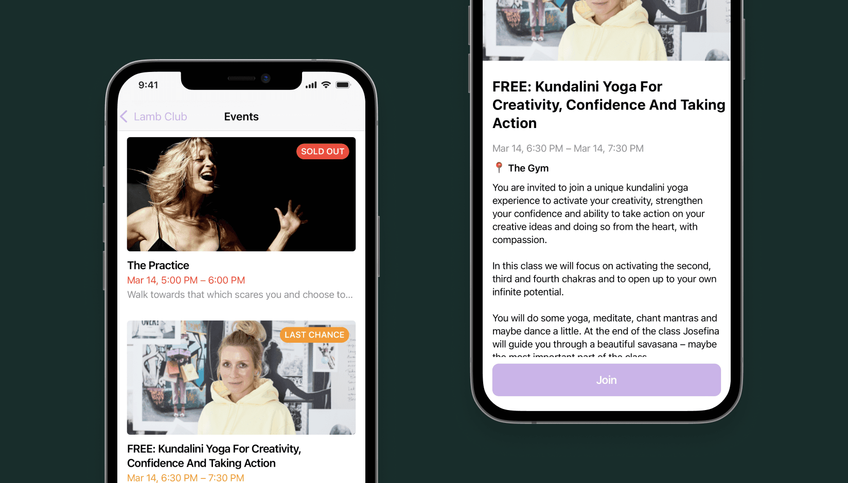 Events at LAMB available through Spacebring app