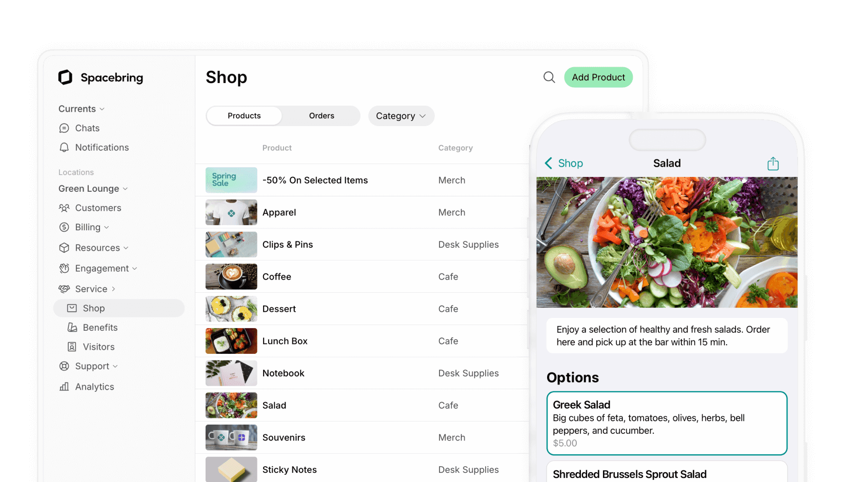 Shop on Spacebring coworking space management software