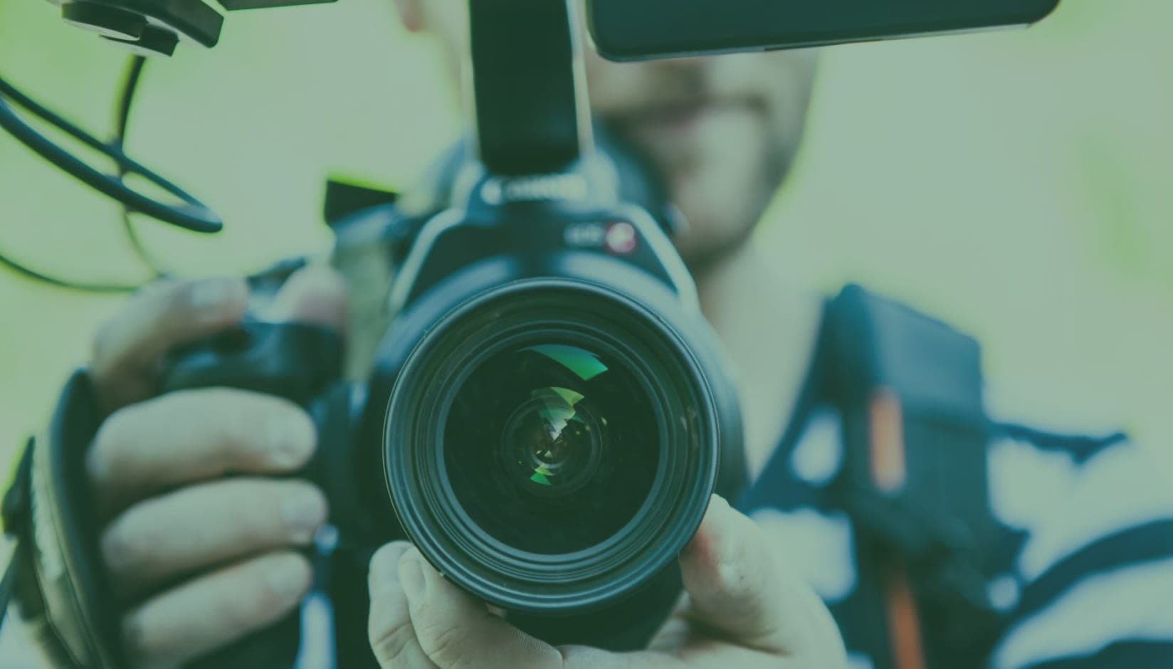 coworking space manager shooting a promotional video 