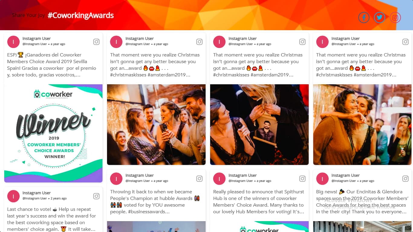 social wall at a coworking space - example