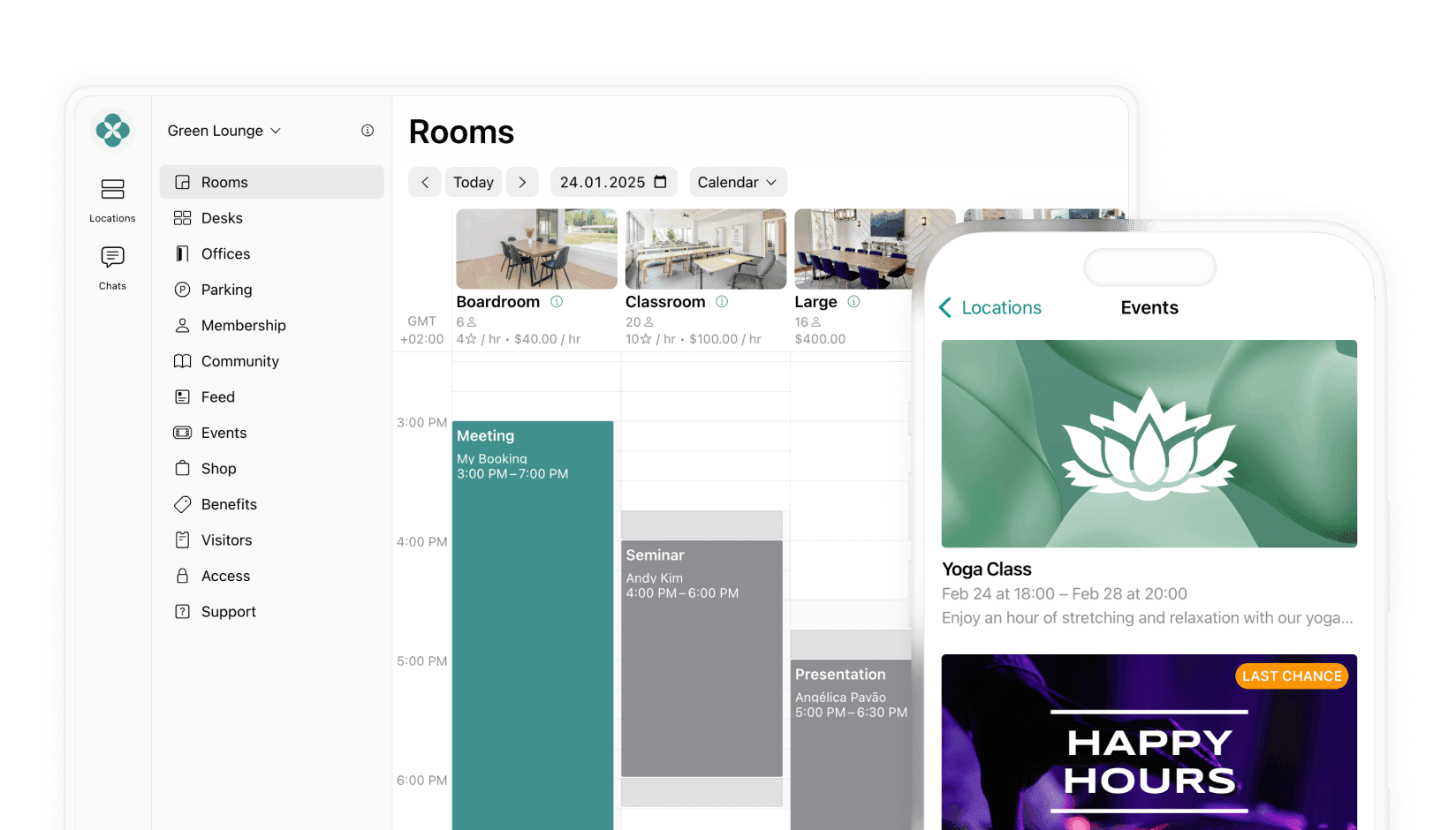 Spacebring coworking space management software