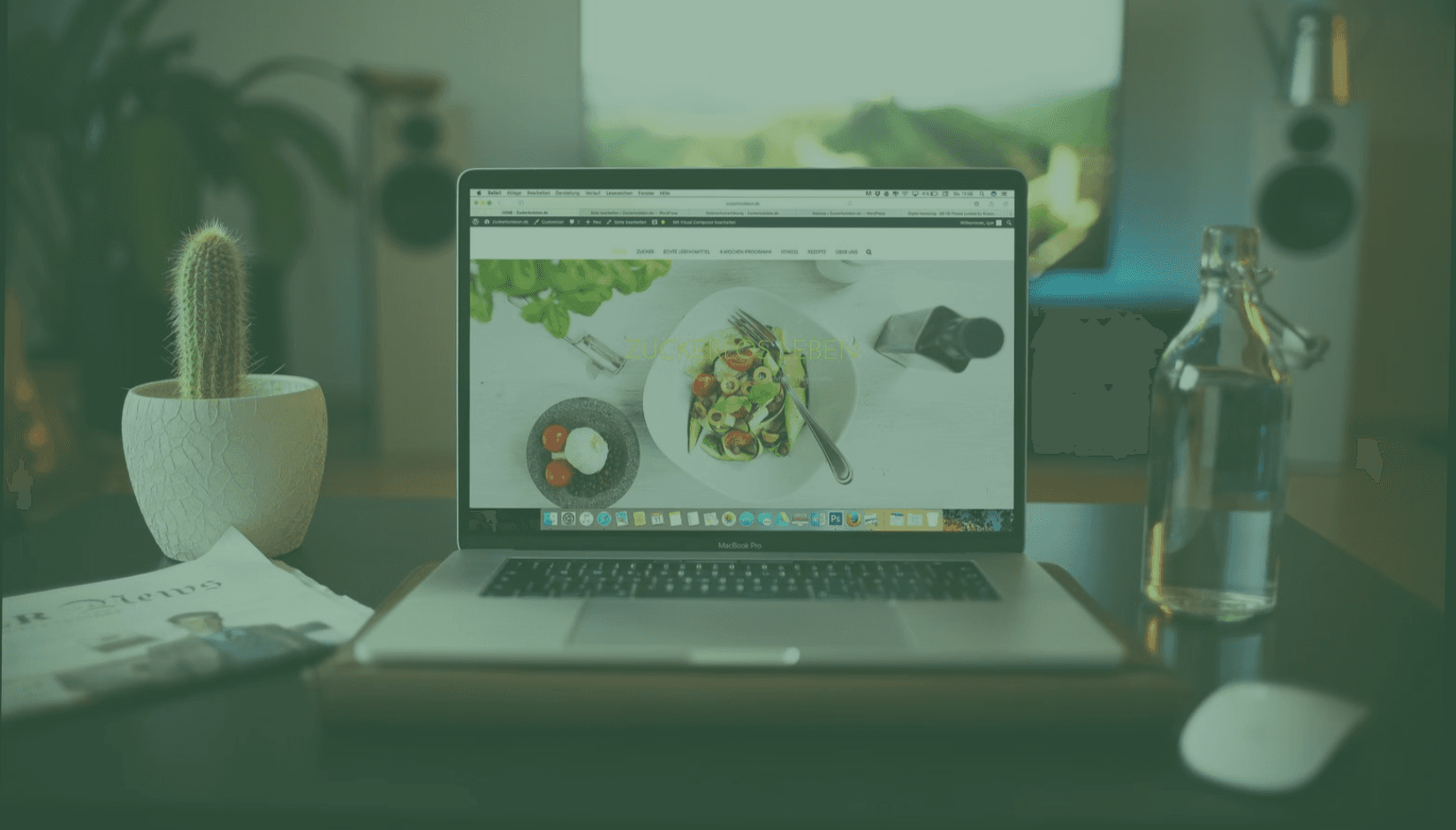 A workstation at a food coworking space