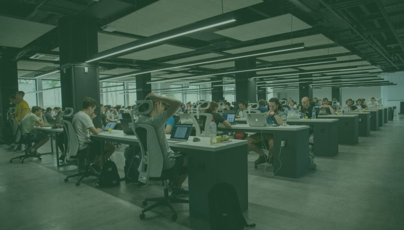 large open space area at a coworking space