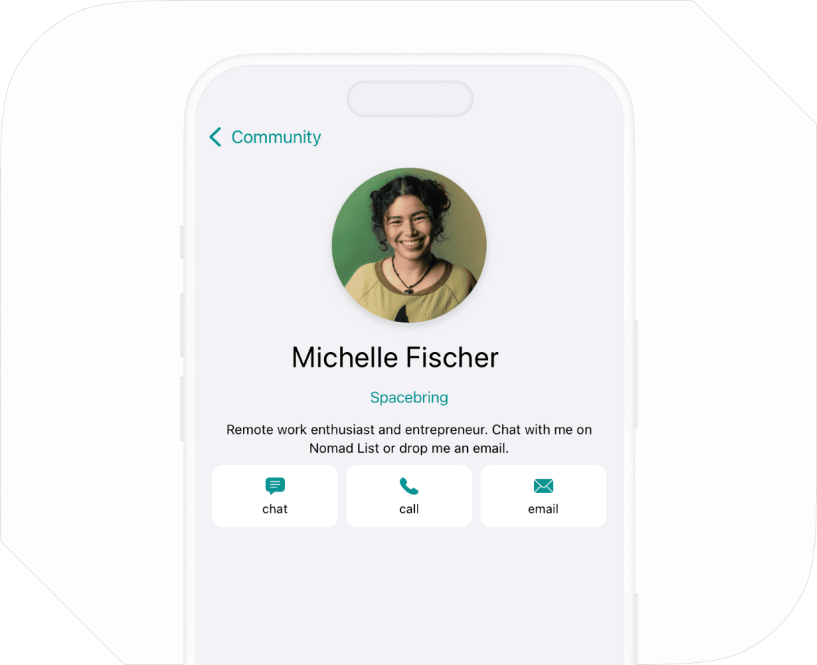 Community directory on Spacebring coworking space management software