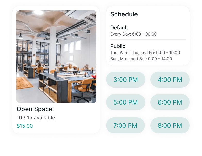 Set booking rules in Spacebring coworking management software
