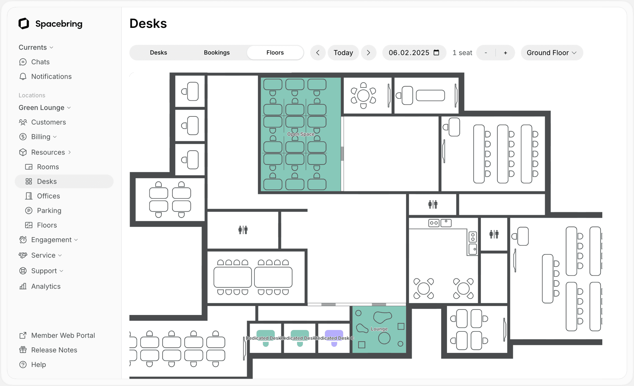 Desk booking with floor plans