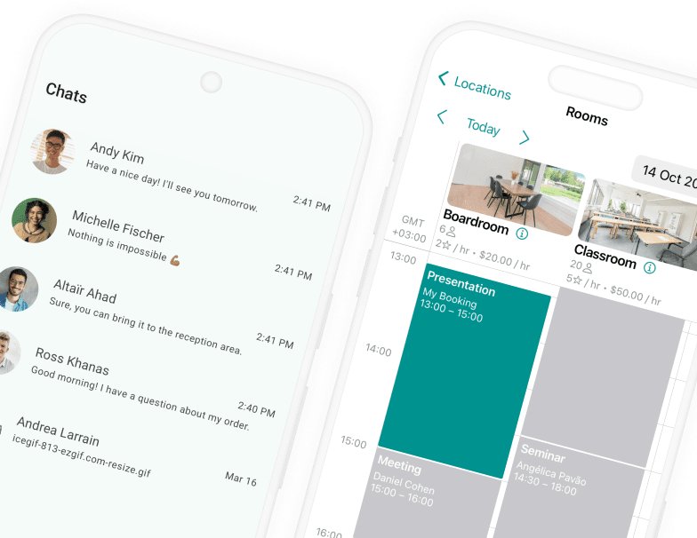 Navigation Spacebring coworking space management platform
