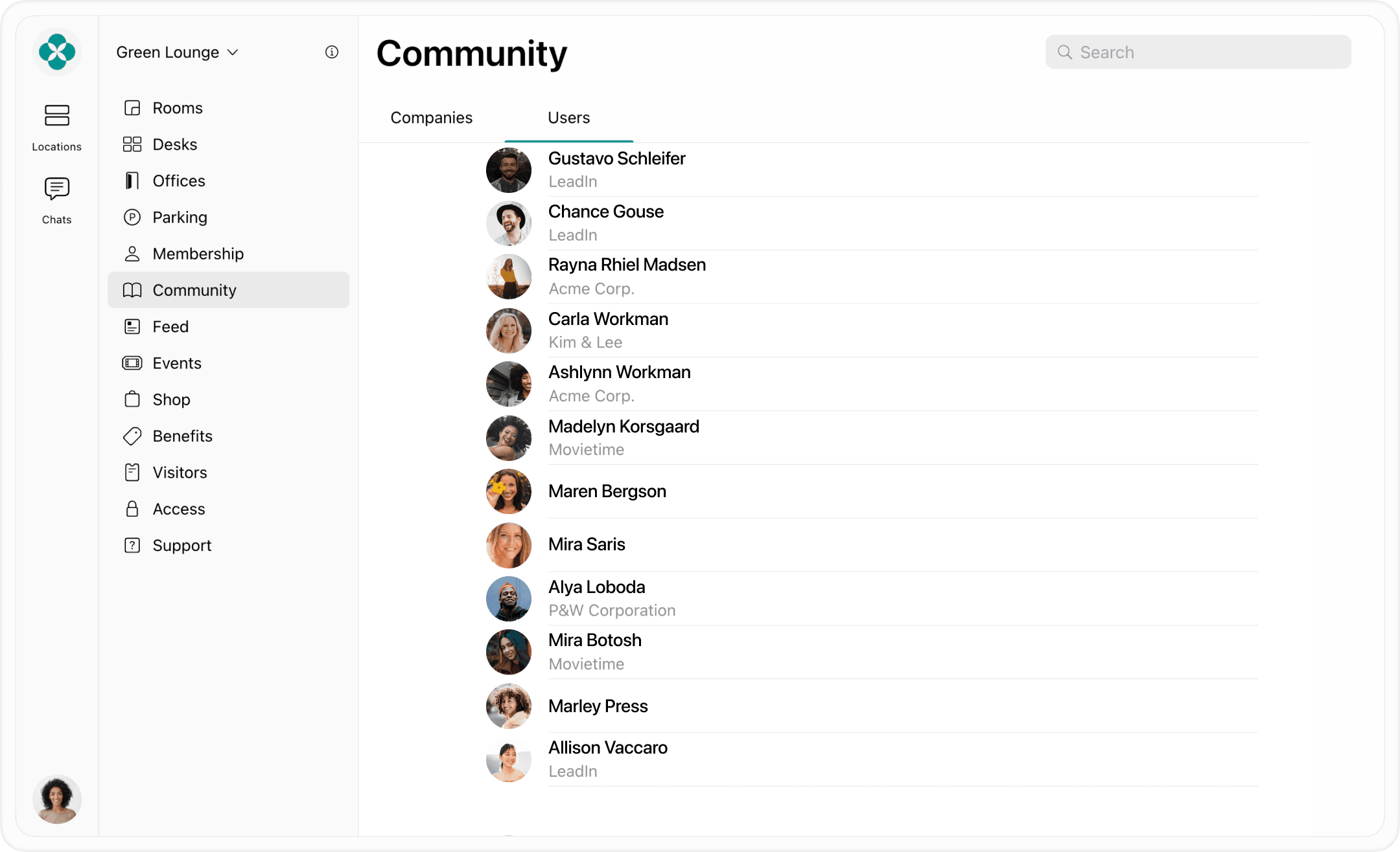 Manage members and community at Spacebring coworking platform