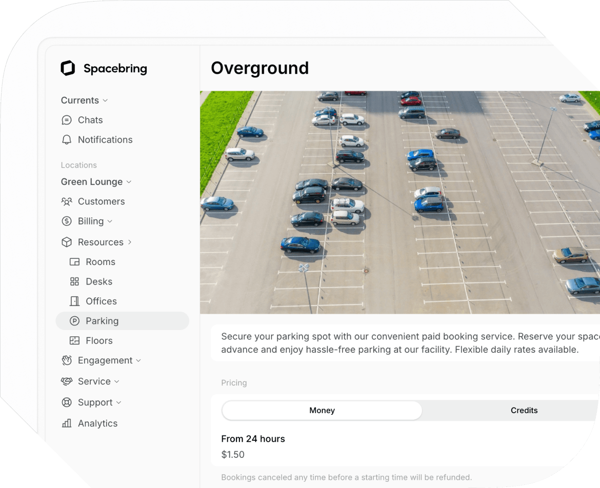 Parking Management for Shared Coworking Spaces with Spacebring
