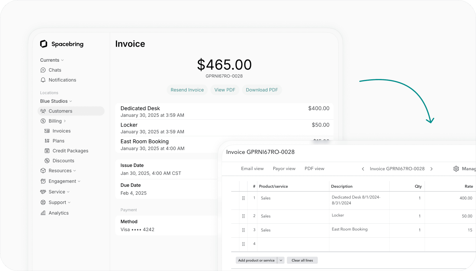 Spacebring - Quickbooks Online integration