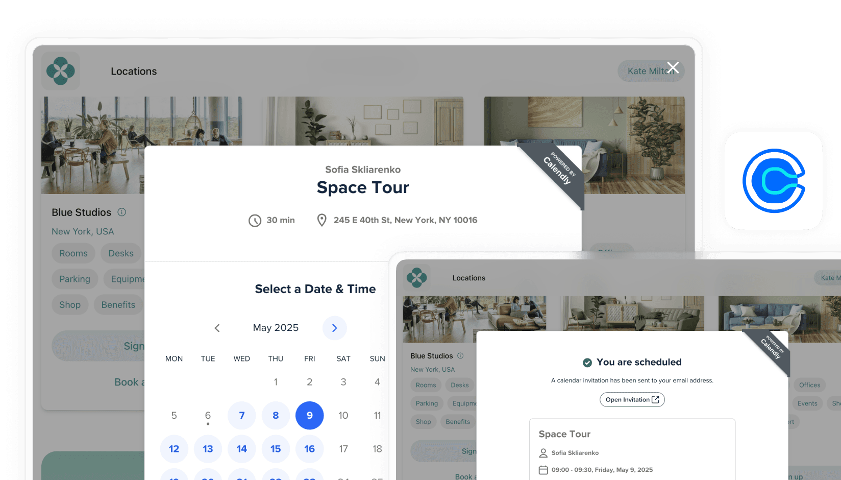 Seamless space tour booking via Calendly