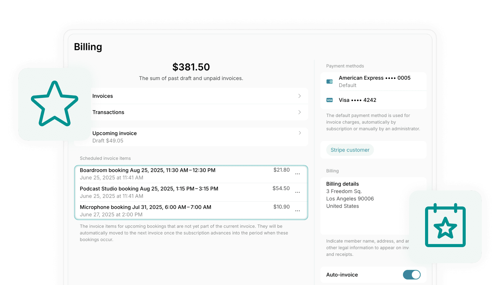 Scheduled transactions and invoice items