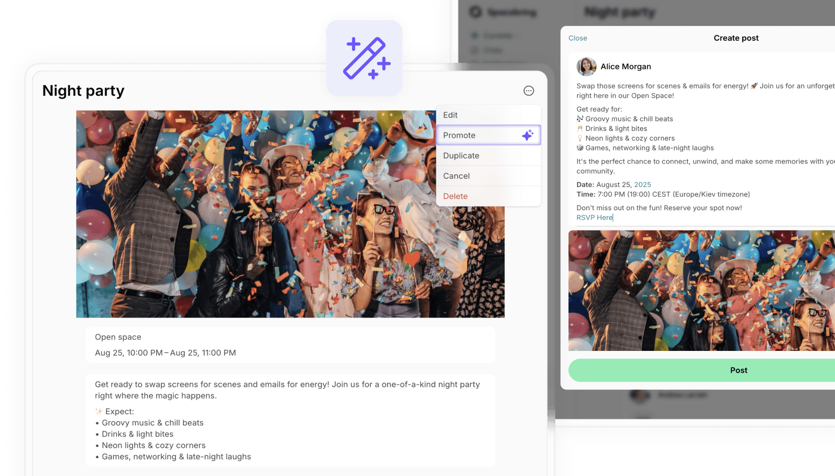 Event promotion with AI