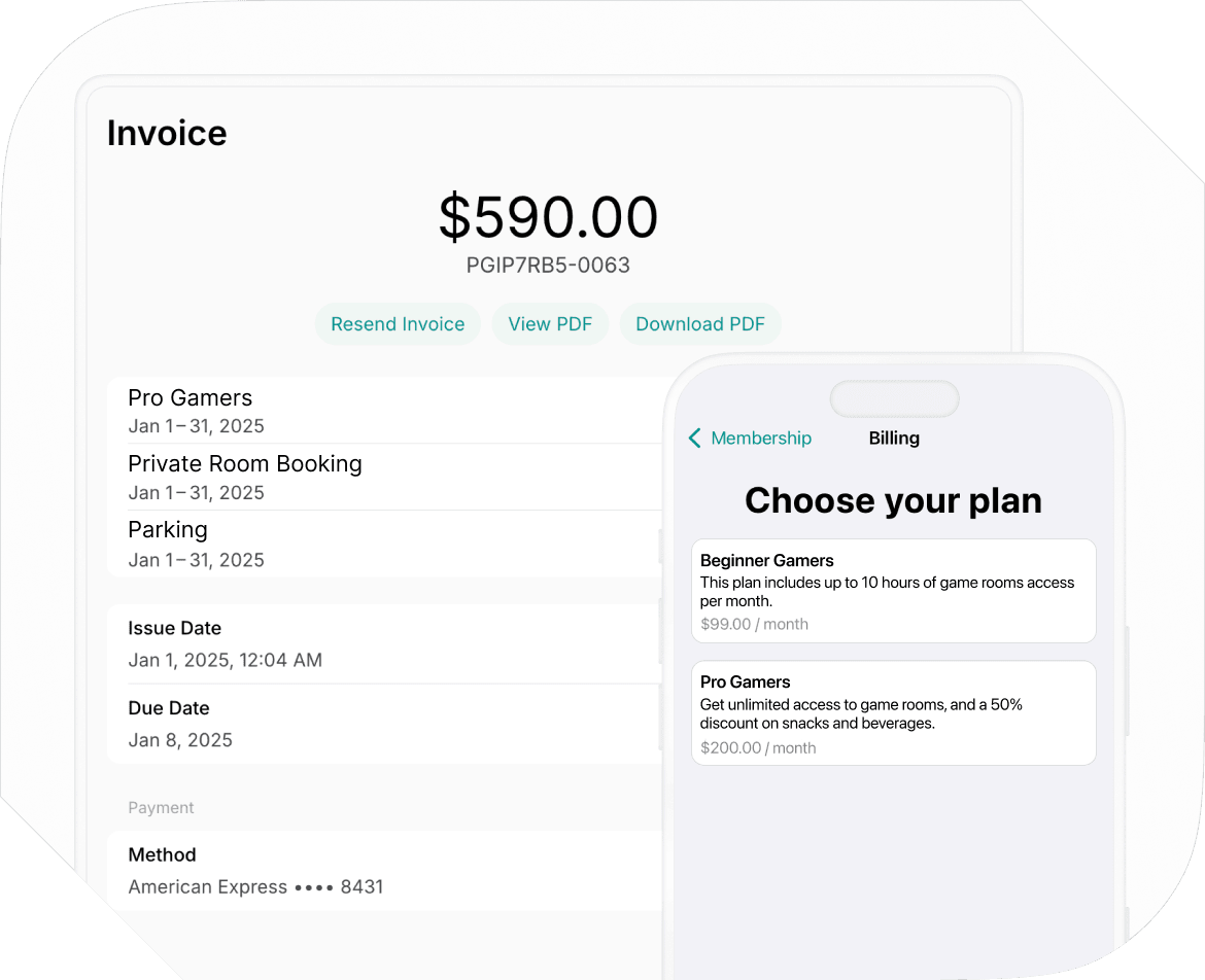 Subscription software for gaming rooms