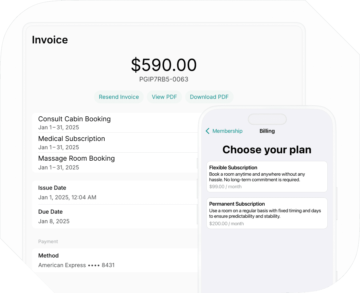 Subscription Management in Spacebring medical space management platform
