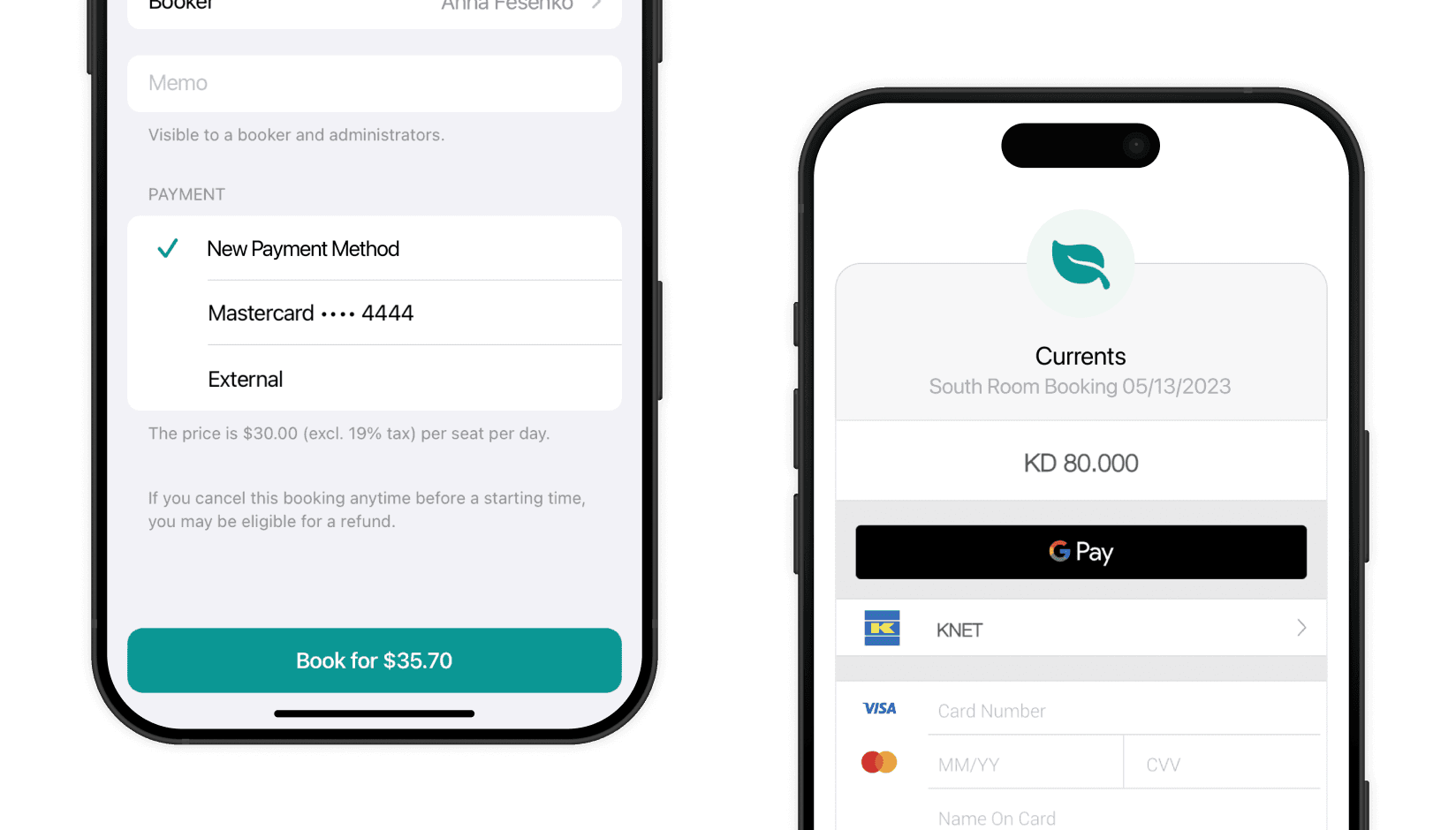 andcards - Tap integration on andcards coworking space app
