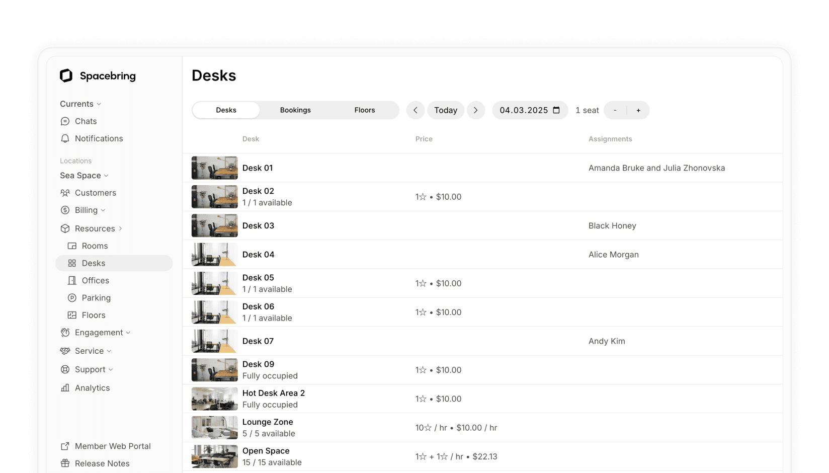 Spacebring desk booking software