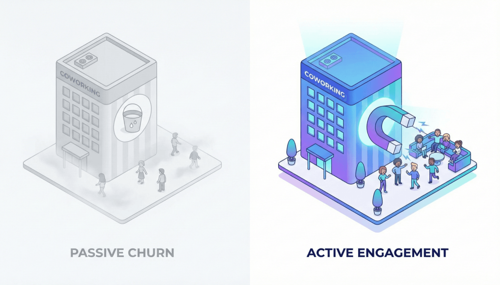 reduce coworking member churn increase engagement