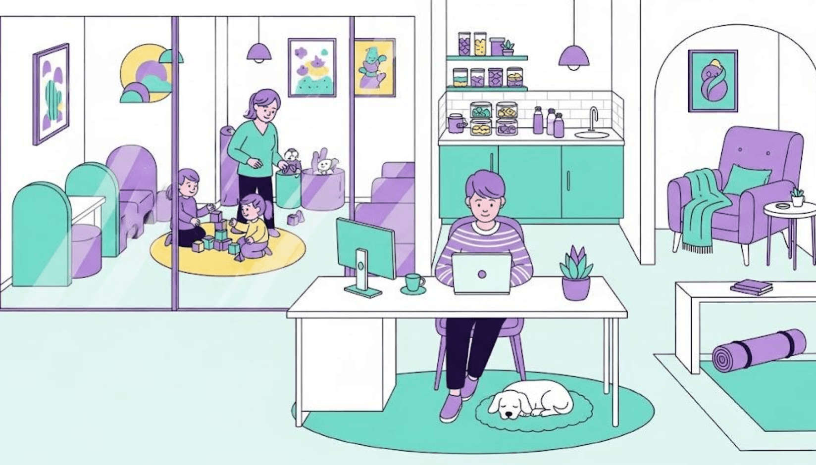 Amenities at child friendly coworking space