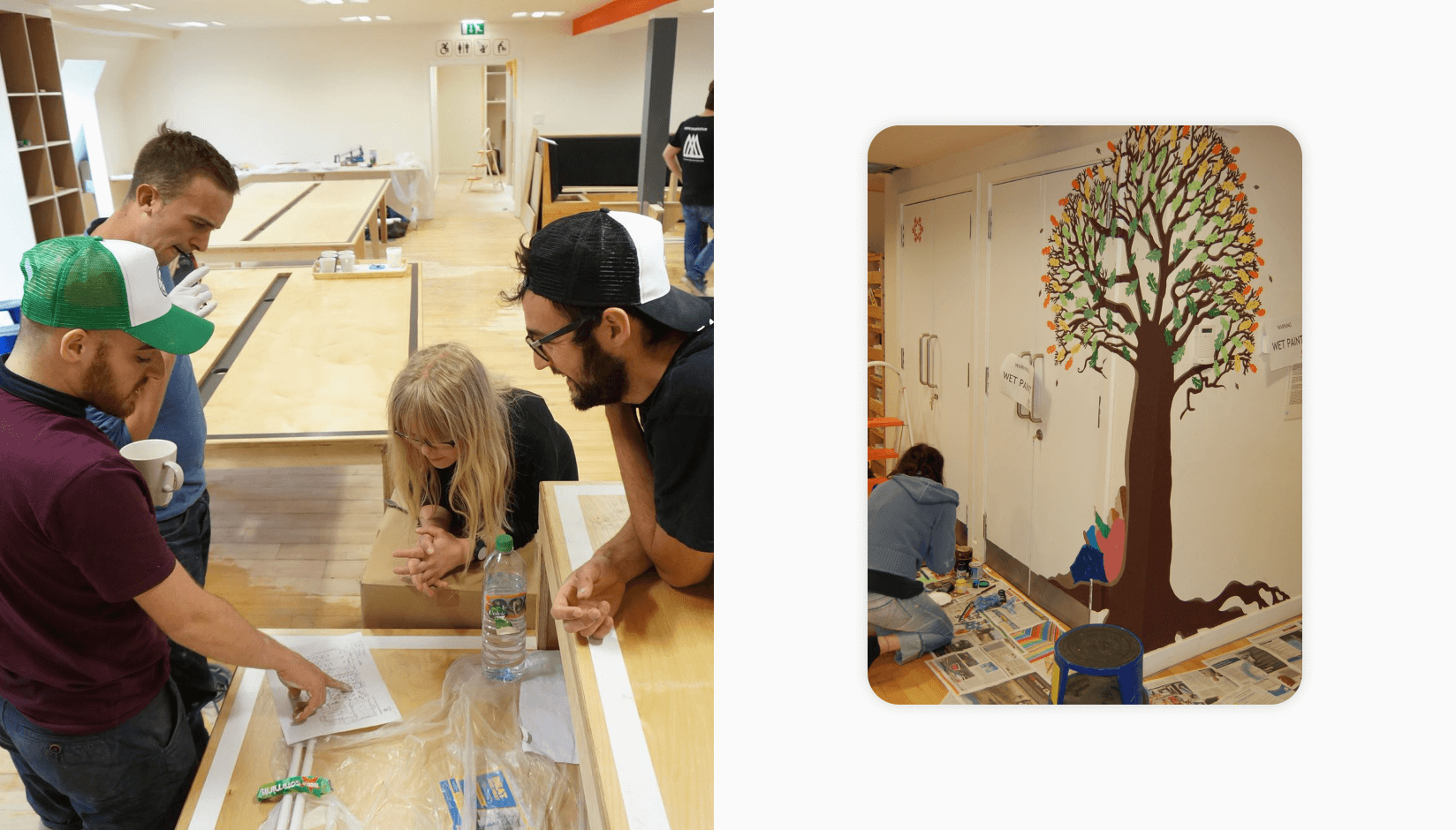 The Melting Pot team designing coworking space interior