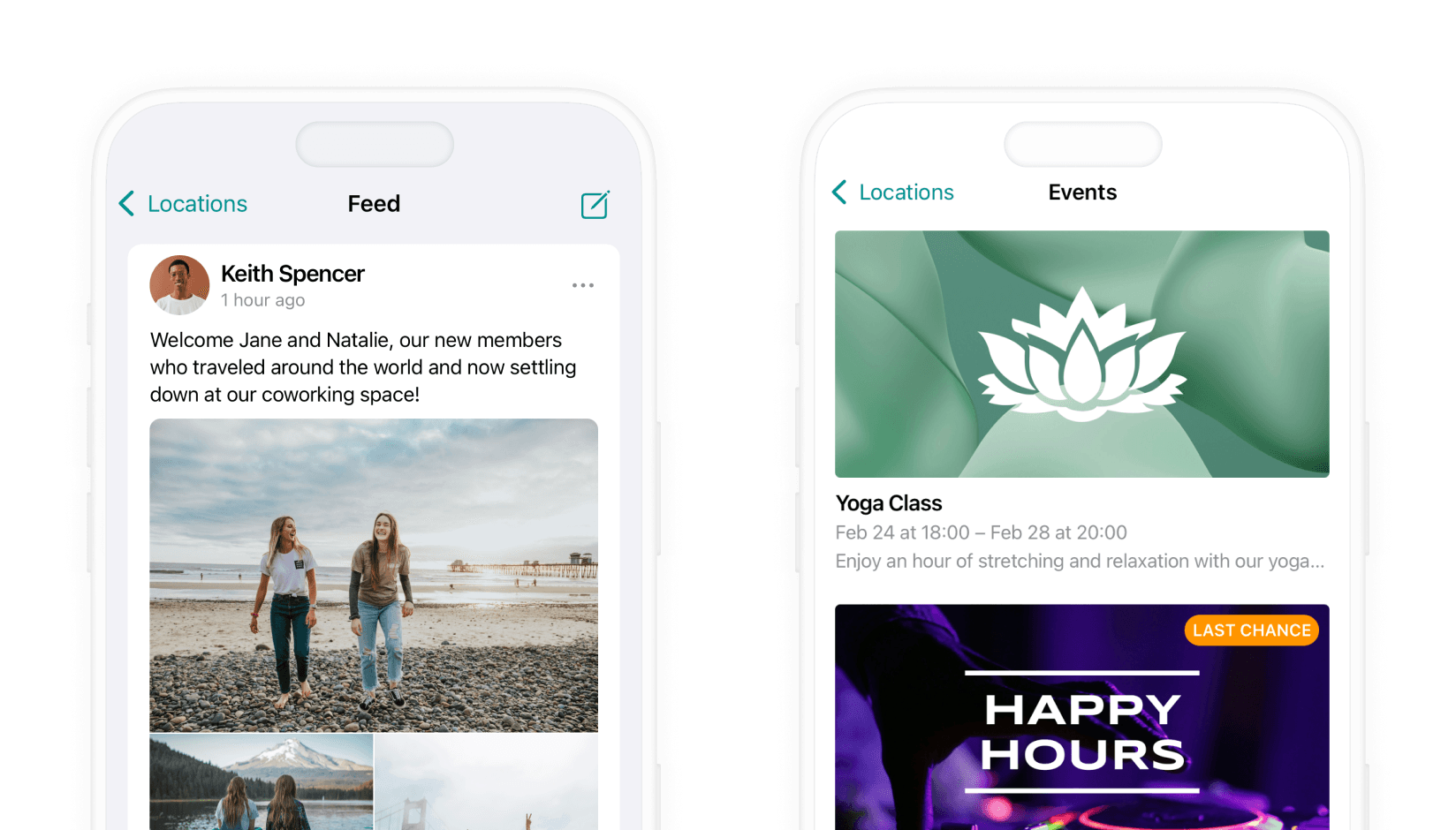 communication newsfeed for coworking spaces - stream inside Spacebring coworking space management app
