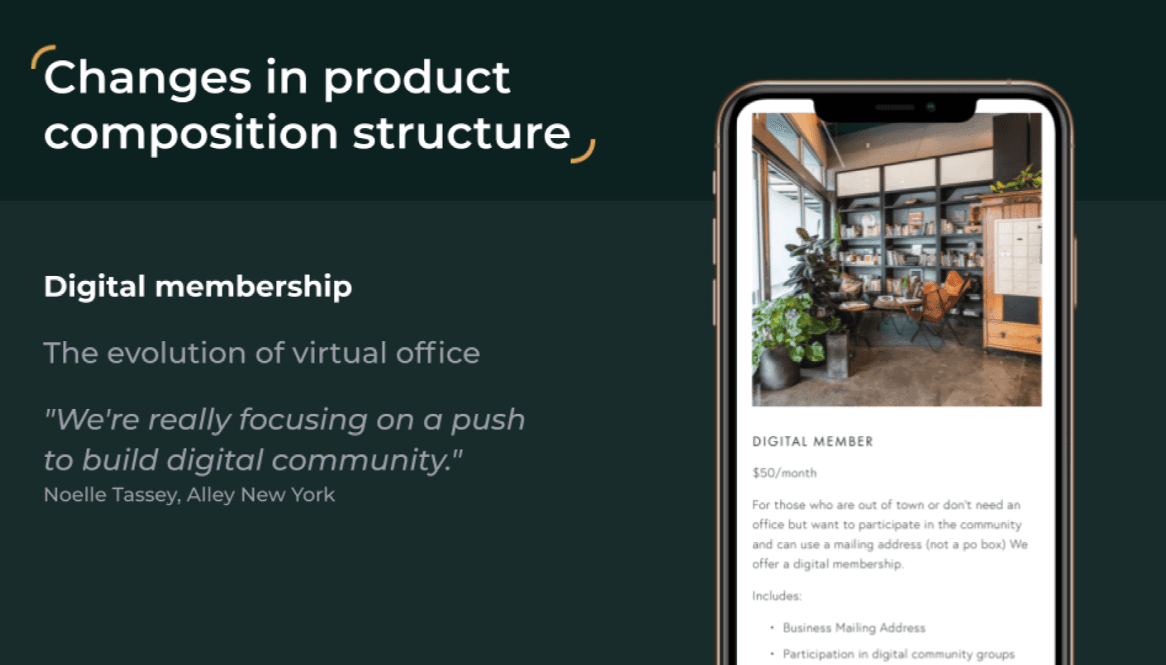 changes in product composition of coworking spaces
