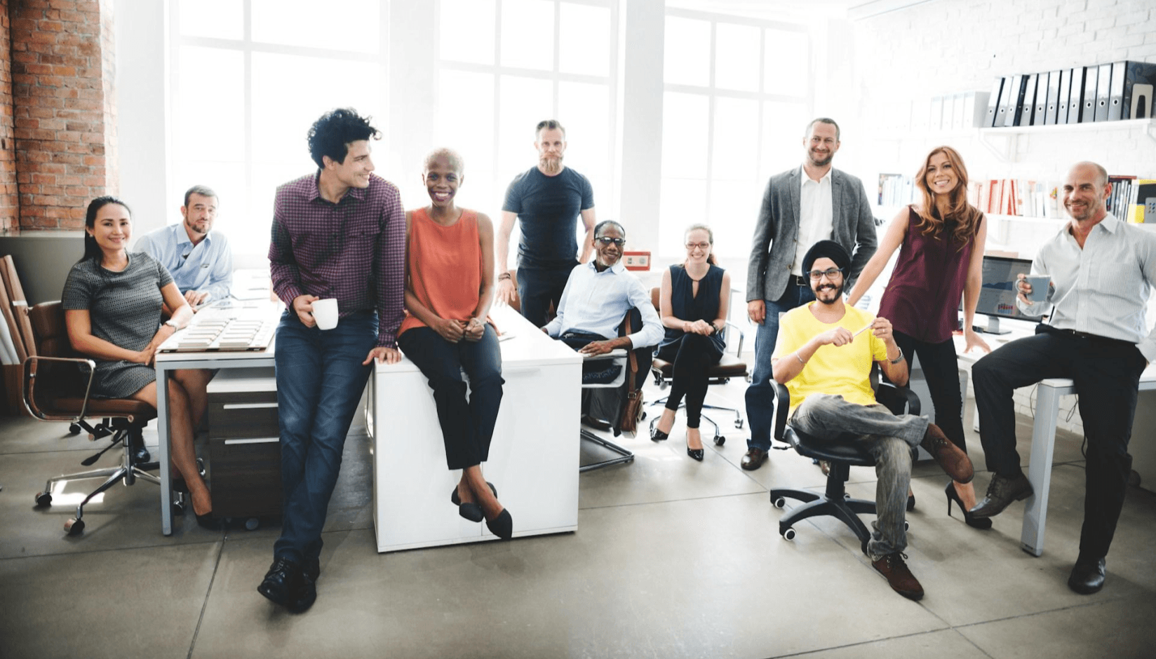 Coworking space members with different membership options