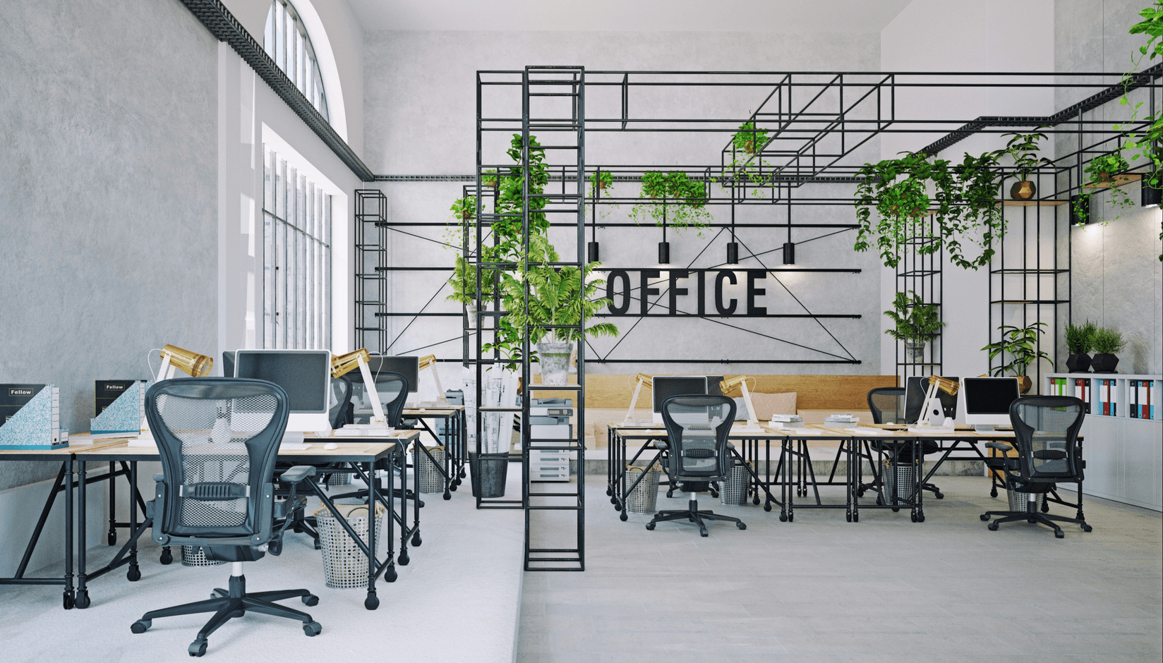 Ergonomic setting at a coworking space