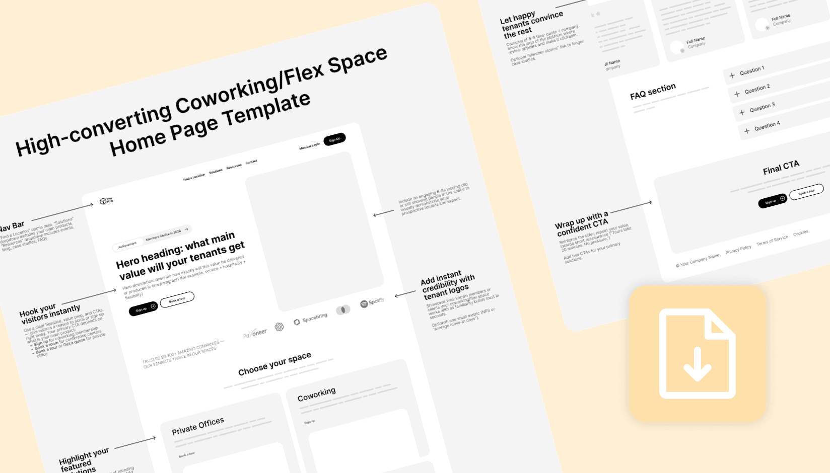 The coworking website template that actually converts (free PDF)