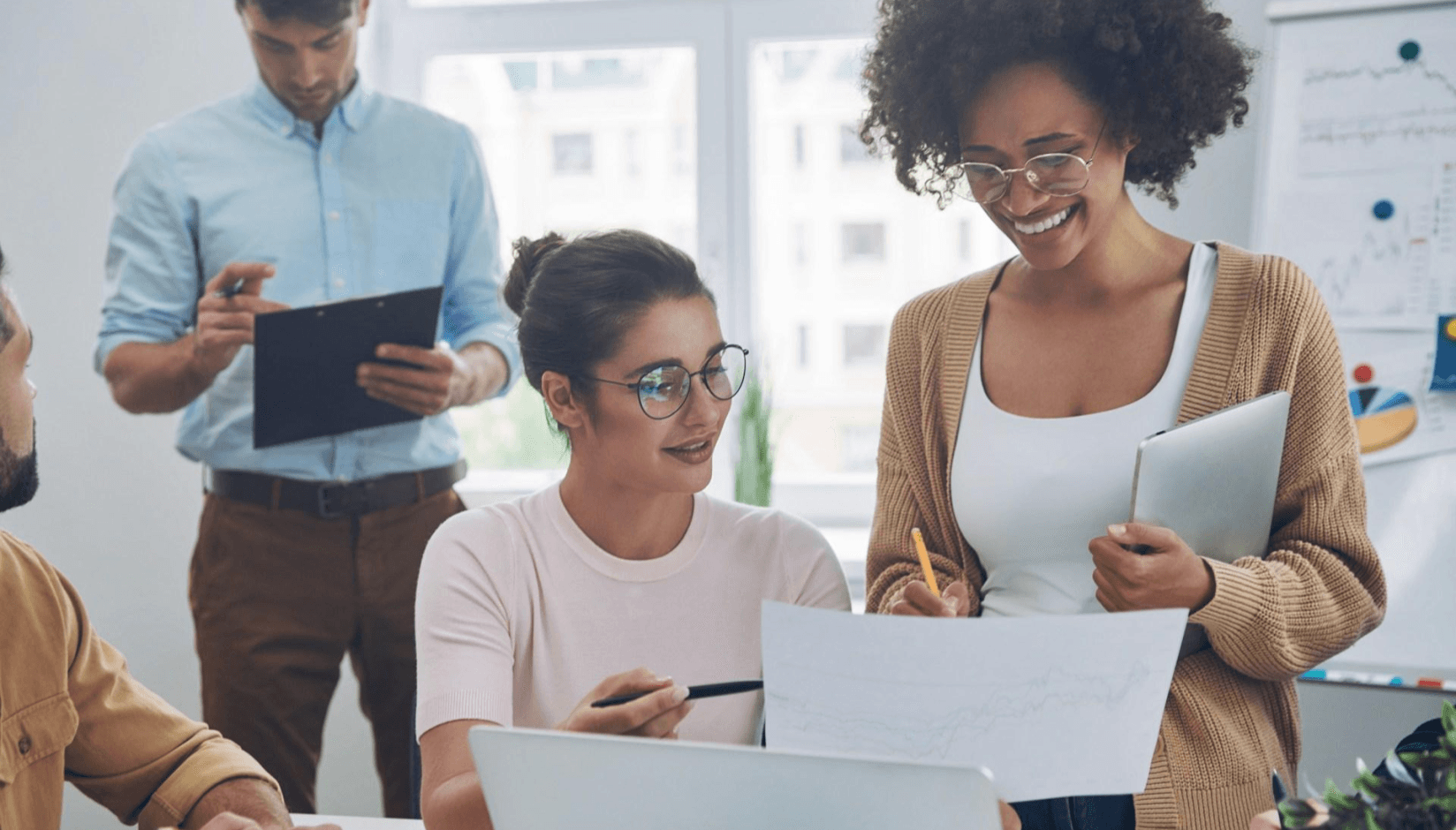 Customer support team at a coworking space