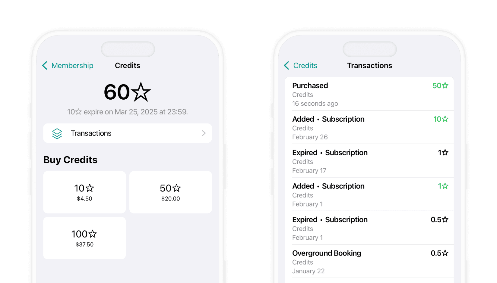 buying credit bundles on andcards
