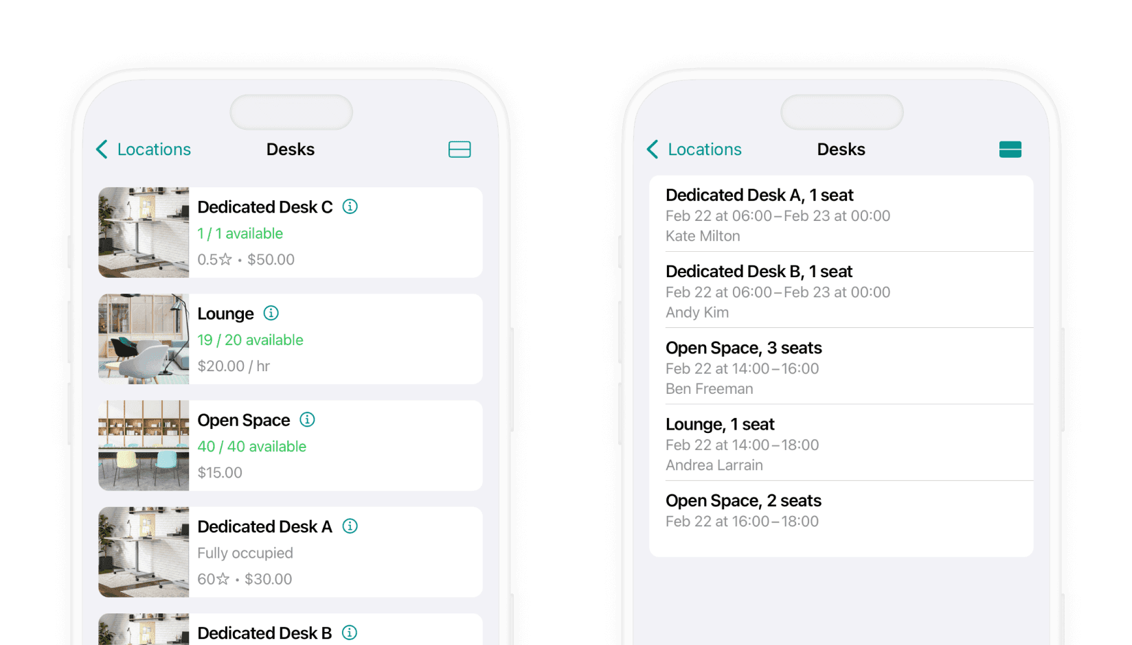 Spacebring desk hoteling system