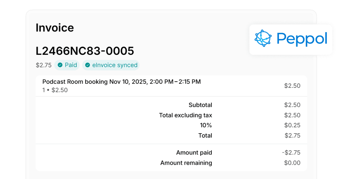 eInvoicing for coworking spaces on Spacebring