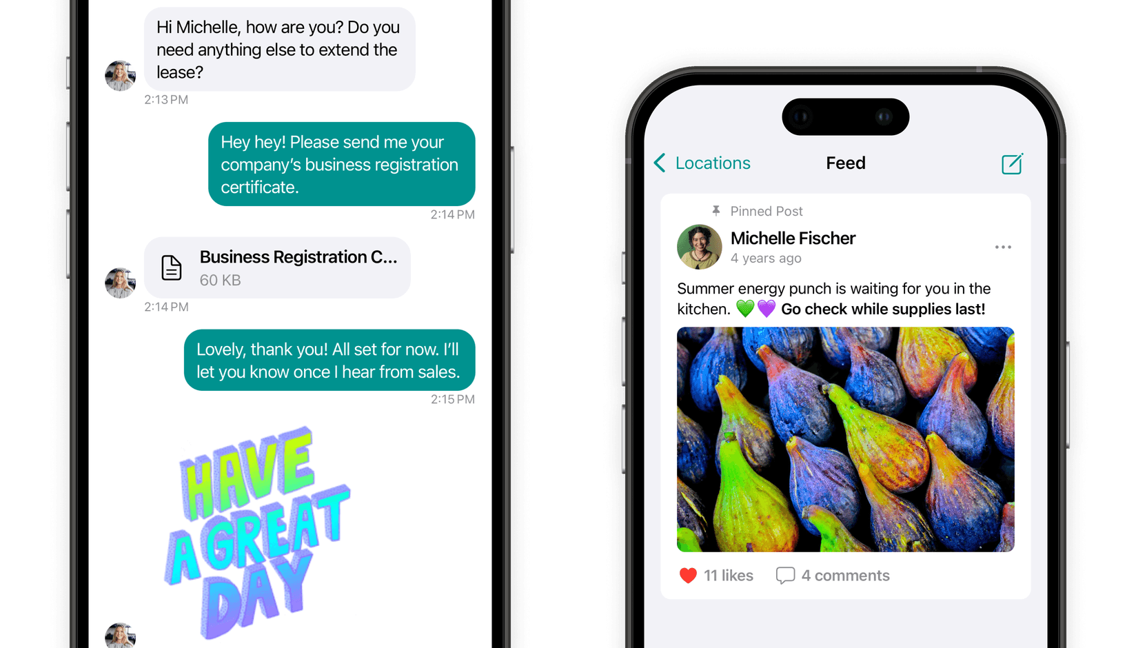 Chats on Spacebring coworking space management software