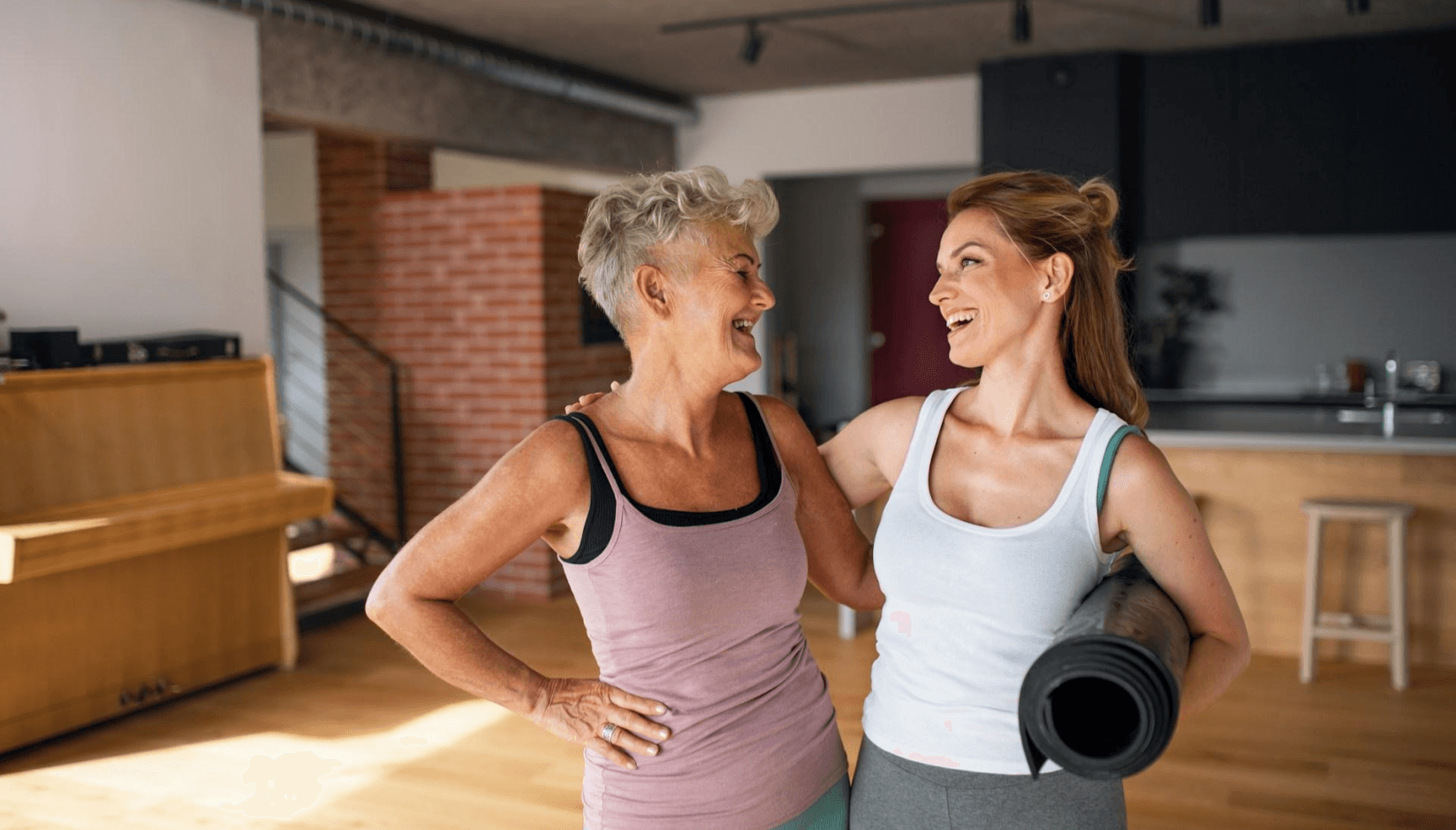 Members at gym coworking