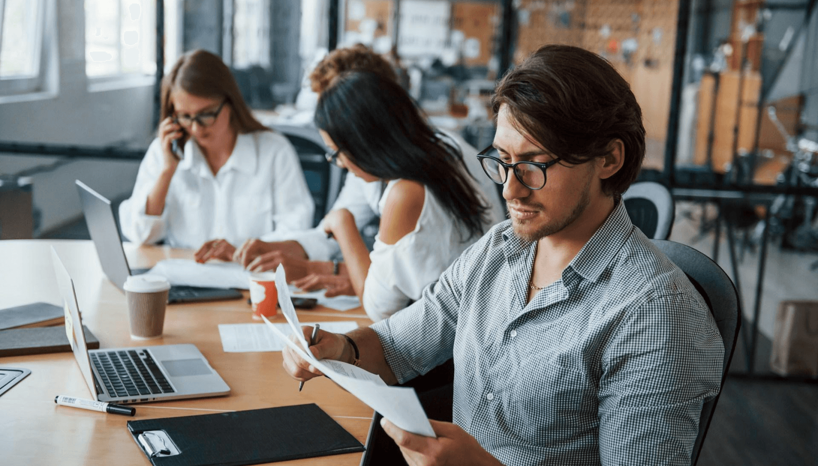 Members at a coworking space