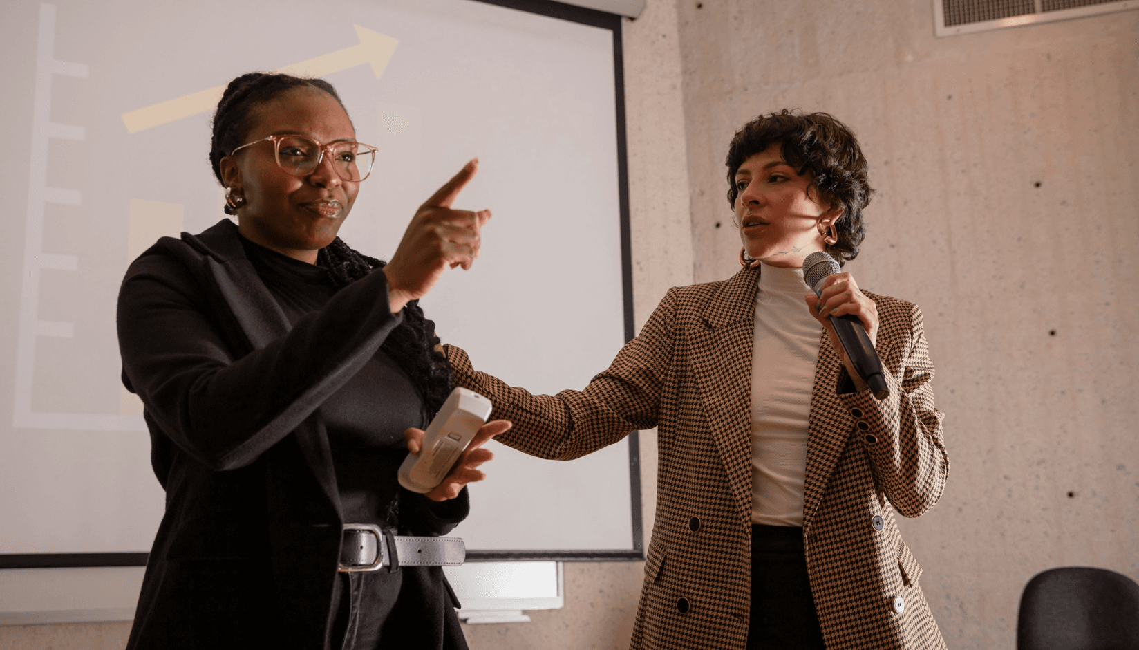 Man presenting at a coworking space