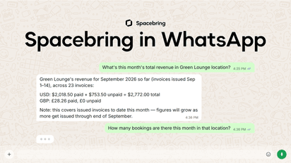 Introducing Spacebring in WhatsApp