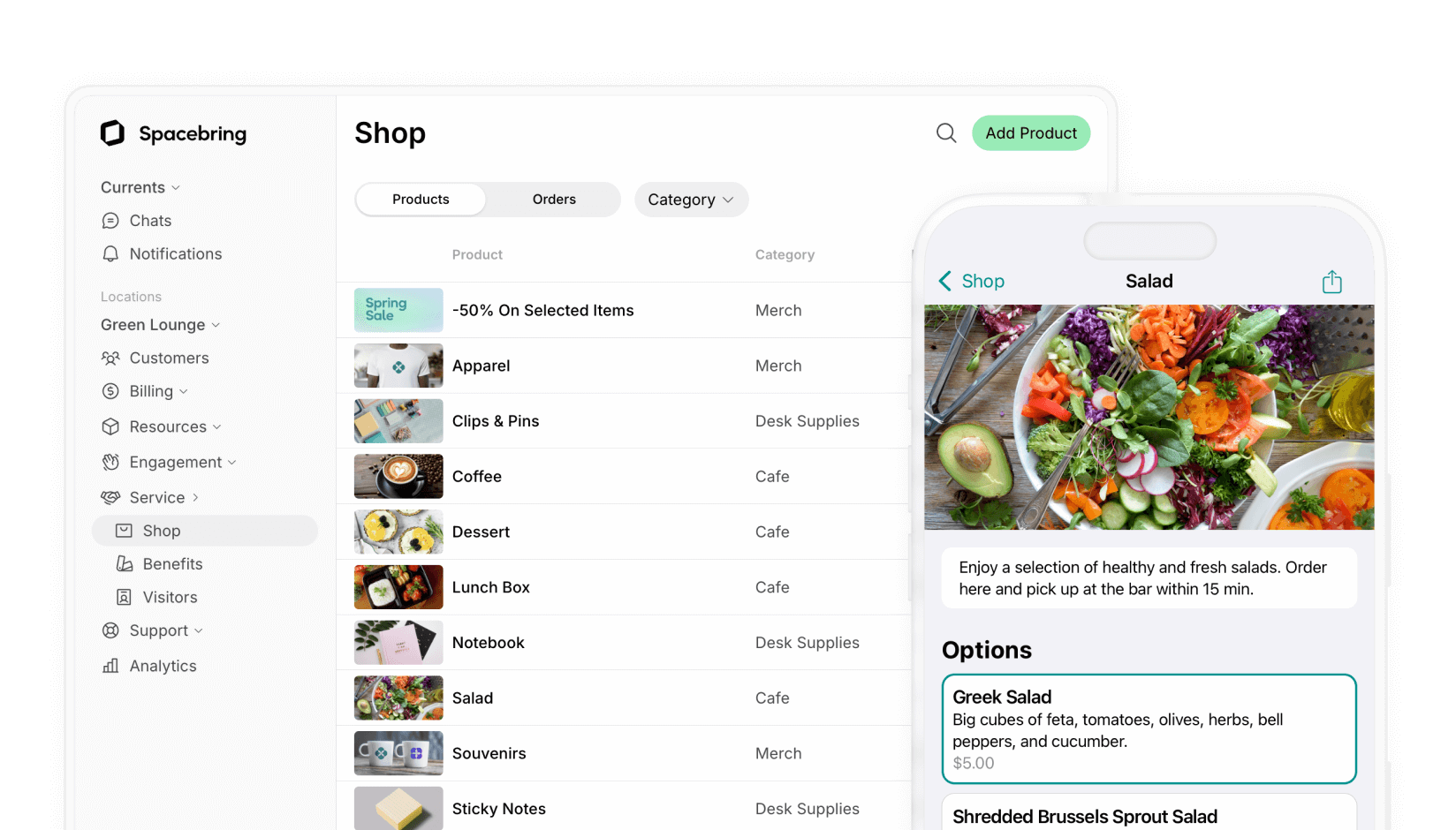Shop on Spacebring coworking space management software