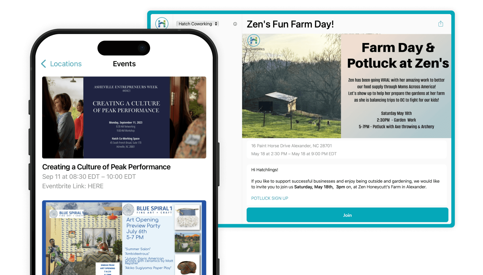 Events management system on Spacebring