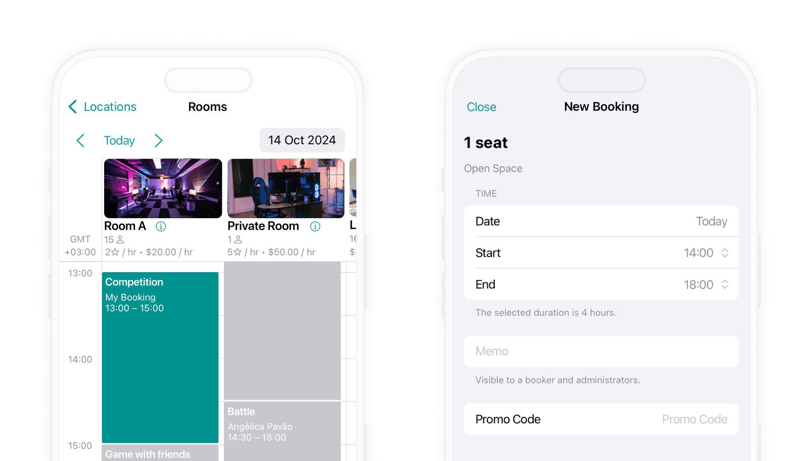 Gaming lounge booking system by Spacebring