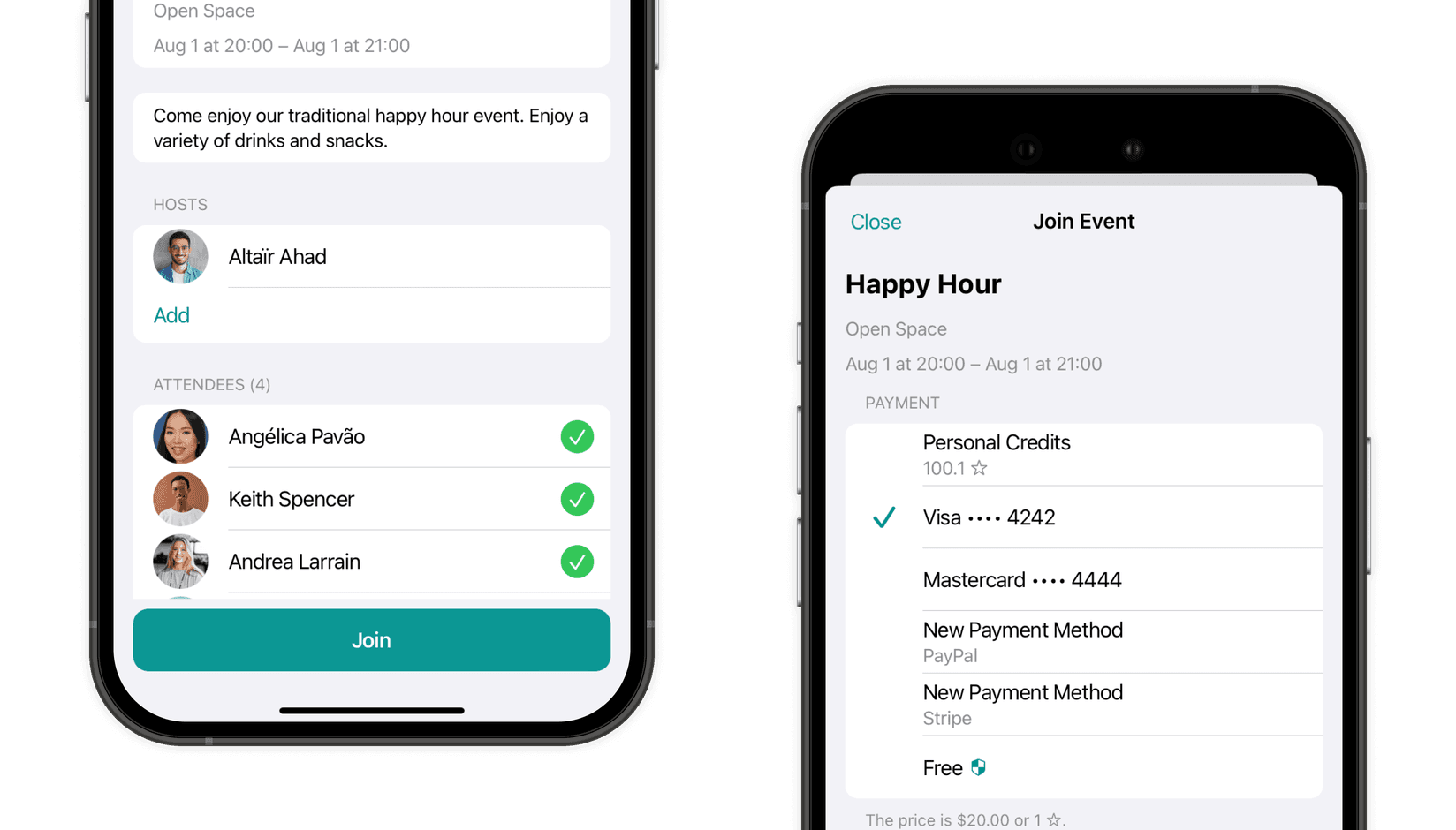 Coworking space events management system on Spacebring: buying event tickets with credits