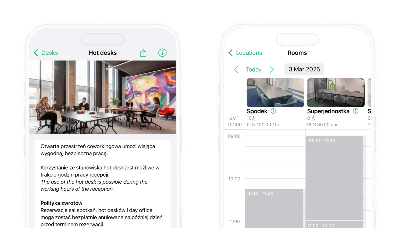 external rooms and desks booking systems for coworking spaces - andcards coworking space management software