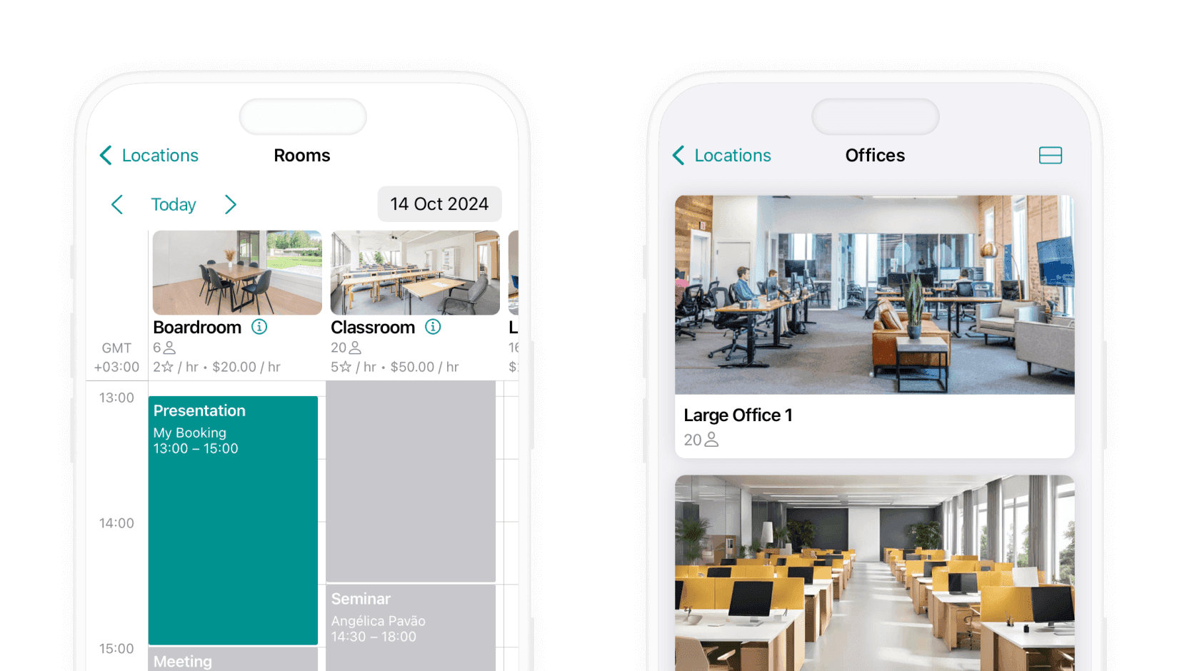 external meeting room booking for coworking spaces - andcards coworking space management software