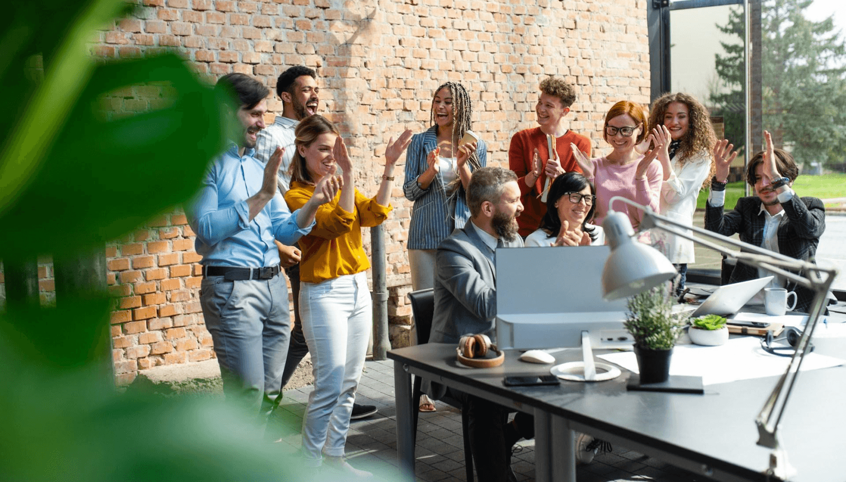 Team at a rural coworking space