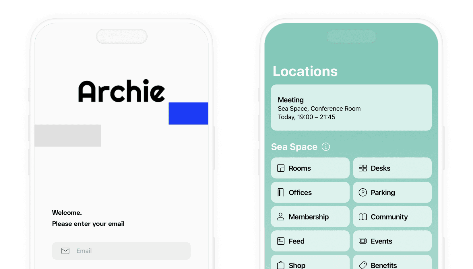 Spacebring mobile apps are for members, nonmembers and administrators while Archie offers only members' apps