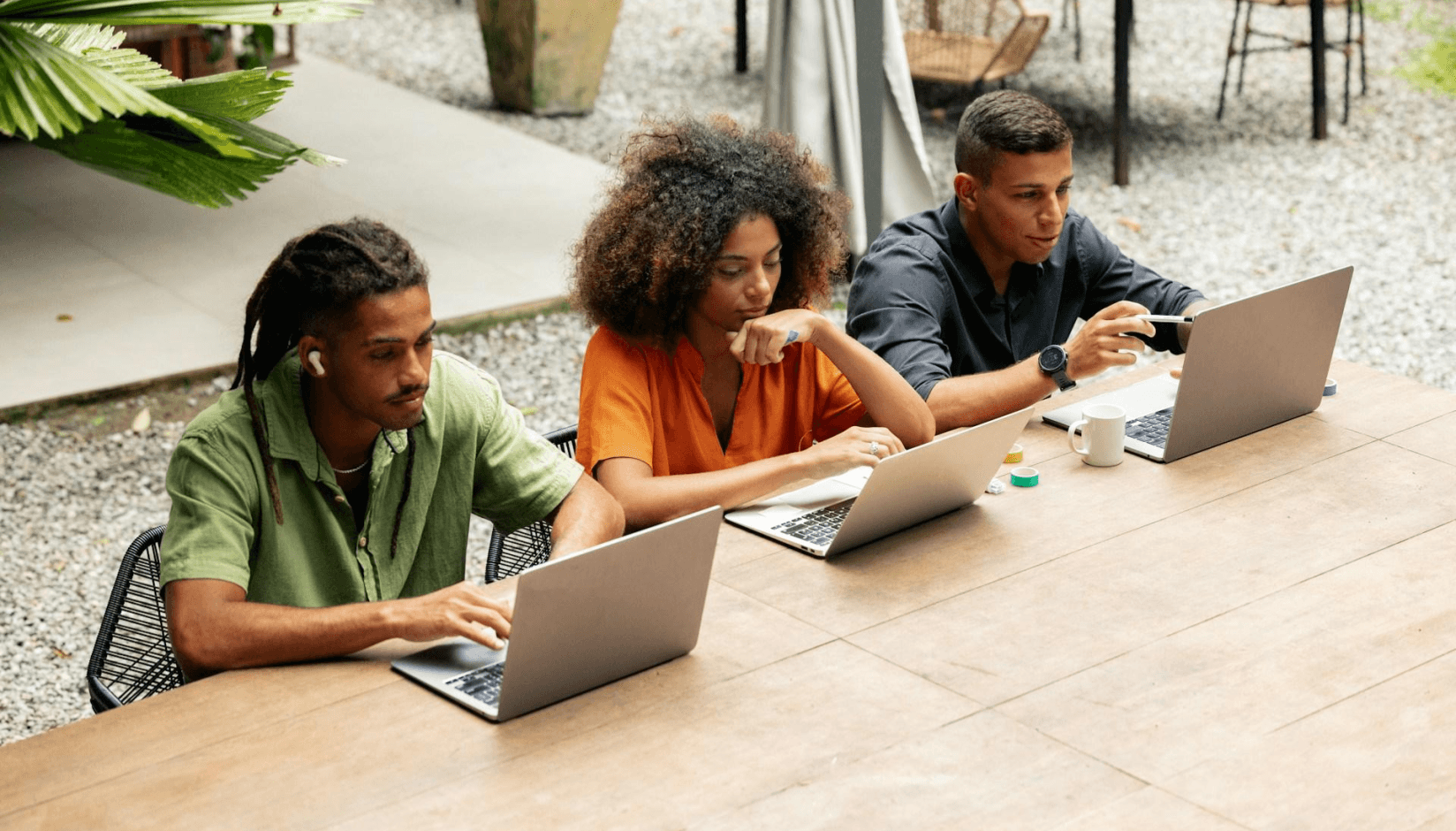 coworking space members using digital tools